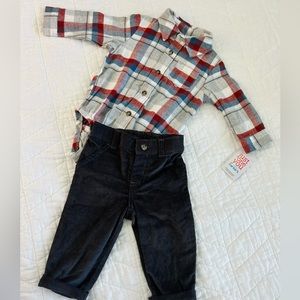 Carters flannel outfit with tag